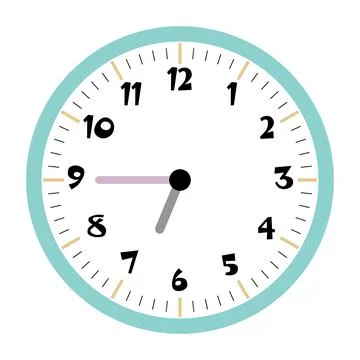 Clock vector 6:45am or 6:45pm Stock Illustration