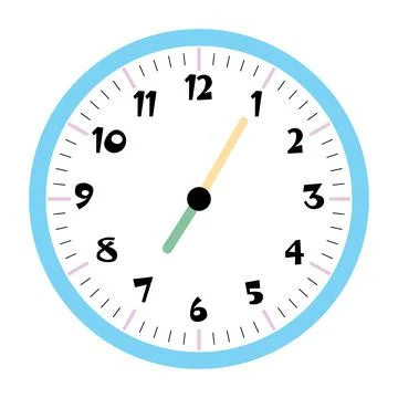 Clock vector 7:05am or 7:05pm Stock Illustration