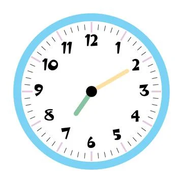 Clock vector 7:10am or 7:10pm Stock Illustration