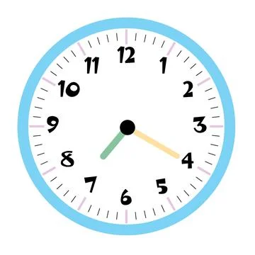 Clock vector 7:20am or 7:20pm Stock Illustration