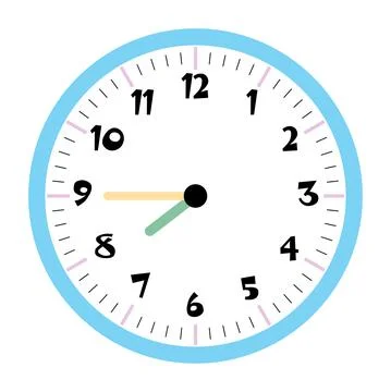 Clock vector 7:45am or 7:45pm Stock Illustration