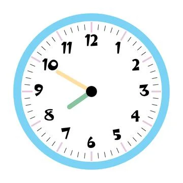 Clock vector 7:50am or 7:50pm Stock Illustration