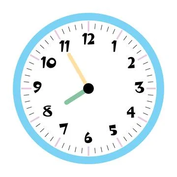 Clock vector 7:55am or 7:55pm Stock Illustration