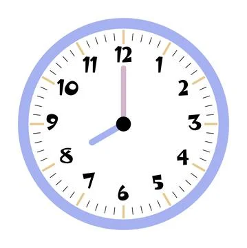 Clock vector 8:00am or 8:00pm Stock Illustration