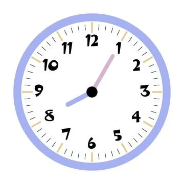Clock vector 8:05am or 8:05pm Stock Illustration