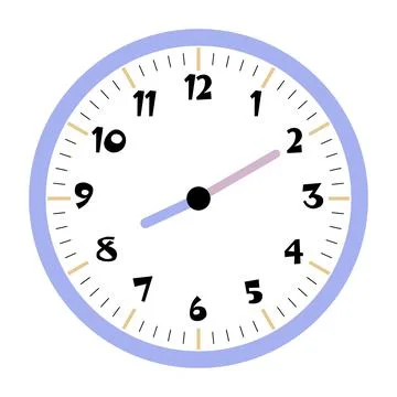 Clock vector 8:10am or 8:10pm Stock Illustration