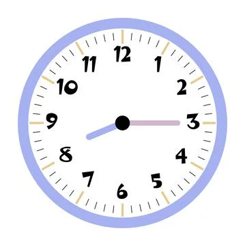 Clock vector 8:15am or 8:15pm Stock Illustration