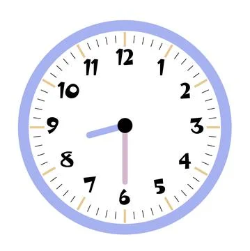 Clock vector 8:30am or 8:30pm Stock Illustration