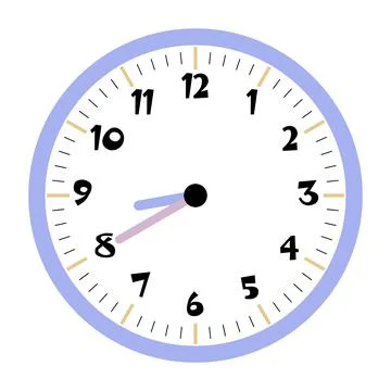 Clock vector 8:40am or 8:40pm Stock Illustration