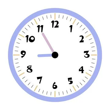 Clock vector 8:55am or 8:55pm Stock Illustration