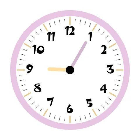 Clock vector 9:05am or 9:05pm Stock Illustration