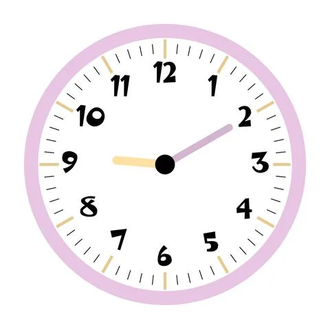 Clock vector 9:10am or 9:10pm Stock Illustration