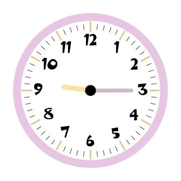 Clock vector 9:15am or 9:15pm Stock Illustration