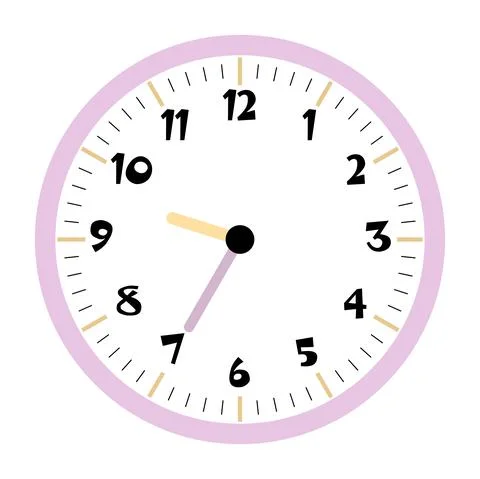 Clock vector 9:35am or 9:35pm Stock Illustration