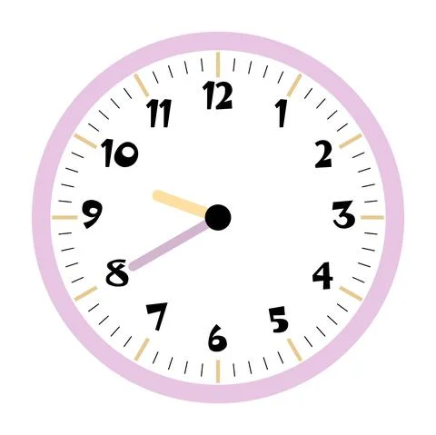 Clock vector 9:40am or 9:40pm Stock Illustration