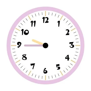Clock vector 9:45am or 9:45pm Stock Illustration