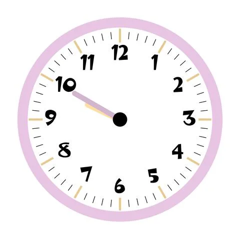 Clock vector 9:50am or 9:50pm Stock Illustration