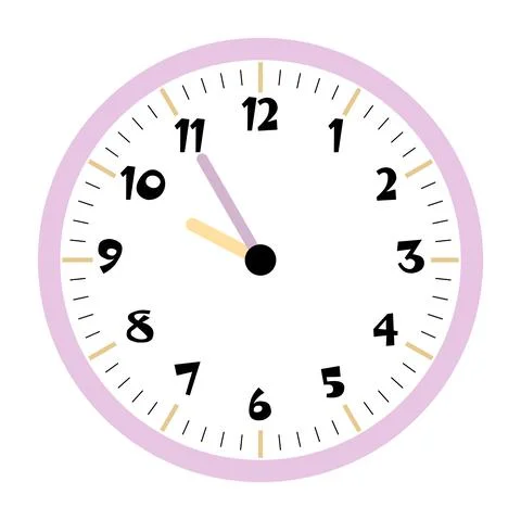 Clock vector 9:50am or 9:50pm Stock Illustration
