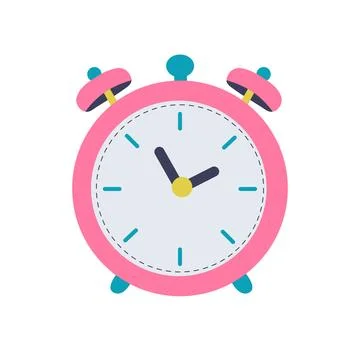 Clock vector cartoon illustration on the white background Stock Illustration