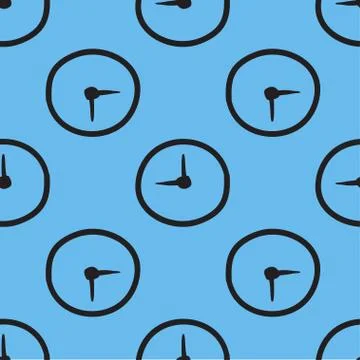 Clock vector hand drawn illustration pink Stock Illustration