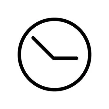 Clock vector icon. Black and white clock illustration. Outline linear time icon. 스톡 일러스트