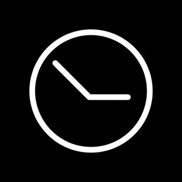 Clock vector icon. Black and white clock illustration. Outline linear time icon. Stock Illustration