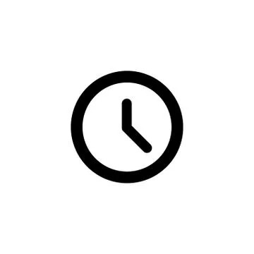 Clock vector icon. Clock or timer black symbol isolated. Vector EPS10 Stock Illustration