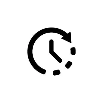 Clock vector icon. Clock or timer black symbol isolated. Vector EPS10 Stock-Illustration