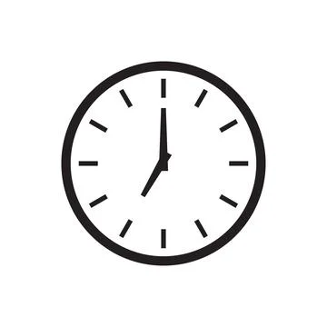 Clock vector icon for graphic design, logo, web site, social media, mobile ap Stock Illustration