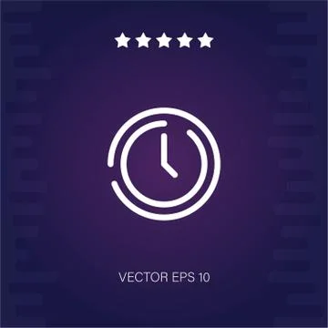 Clock vector icon Illustrazione stock