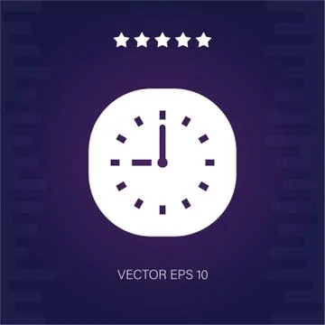 Clock vector icon Illustrazione stock