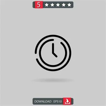 Clock vector icon Stock Illustration