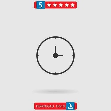 Clock vector icon Stock Illustration