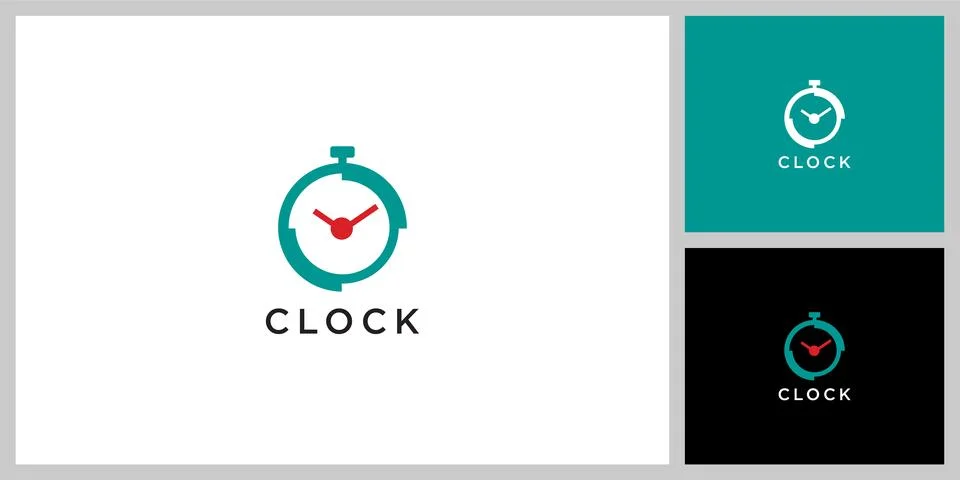 Clock vector icon logo design Stock Illustration