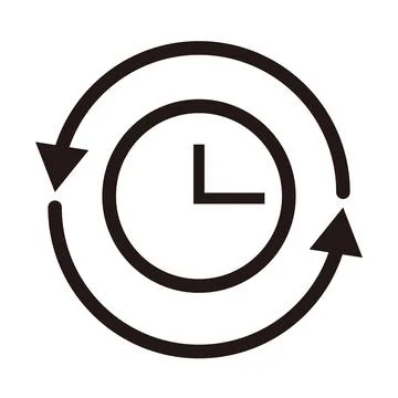 A clock vector icon representing the advance of time. Simple flat design. Stock Illustration