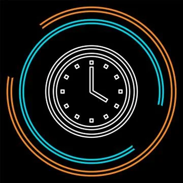 Clock vector icon, time Stock Illustration