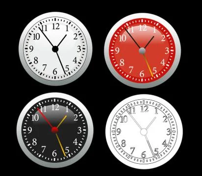 Clock vector illustration Illustrazione stock