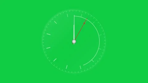 Clock for Video Editing. Analog clock face animation on green screen background Stock Footage 342587282