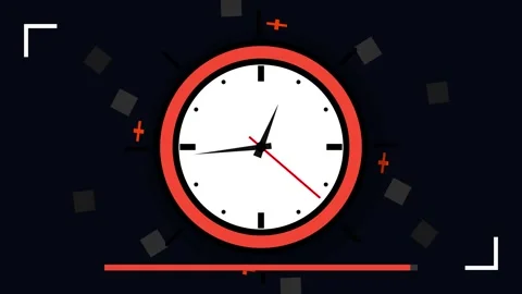 Clock for Video Editing. Modern analog clock graphic with video editing Stock Footage 342587316