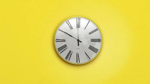 Clock on the wall close up 24 hours timelapse Stock Photos