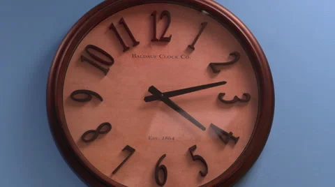 Clock on Wall Closeup Video stock 43259577