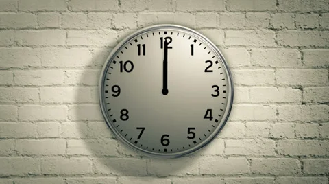 Clock on the wall counting down 6 hour in reverse. Time lapse. Stock Footage 38679221