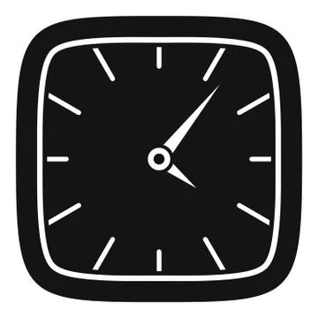 Clock wall icon, simple black style Stock Illustration