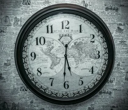 Clock on the wall Stock Illustration