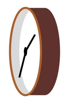 Clock for Wall Interior Design 3d Modeling Vector Stock Illustration