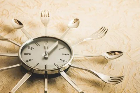 Clock on the wall. Stock Photos