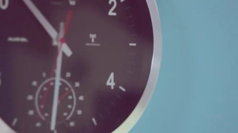 Clock on the wall with seconds hand that goes on Stock Footage 77466582