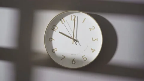 The clock on the wall showed 10:00. Stock Footage 162656935