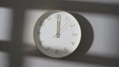 The clock on the wall showed 12:00. Stock Footage 162655528