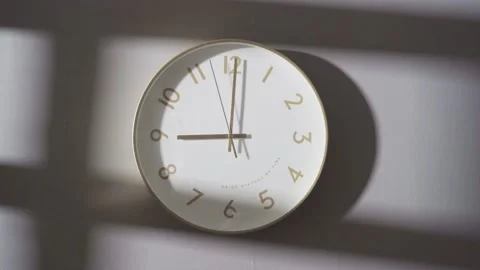 The clock on the wall showed 9:00. Stock Footage 162656635